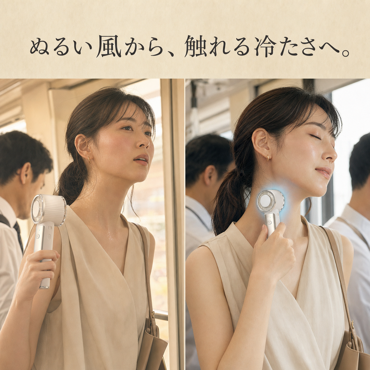 駅まで歩いたあとと人に会う前の数分を対比したAI生成ビジュアル